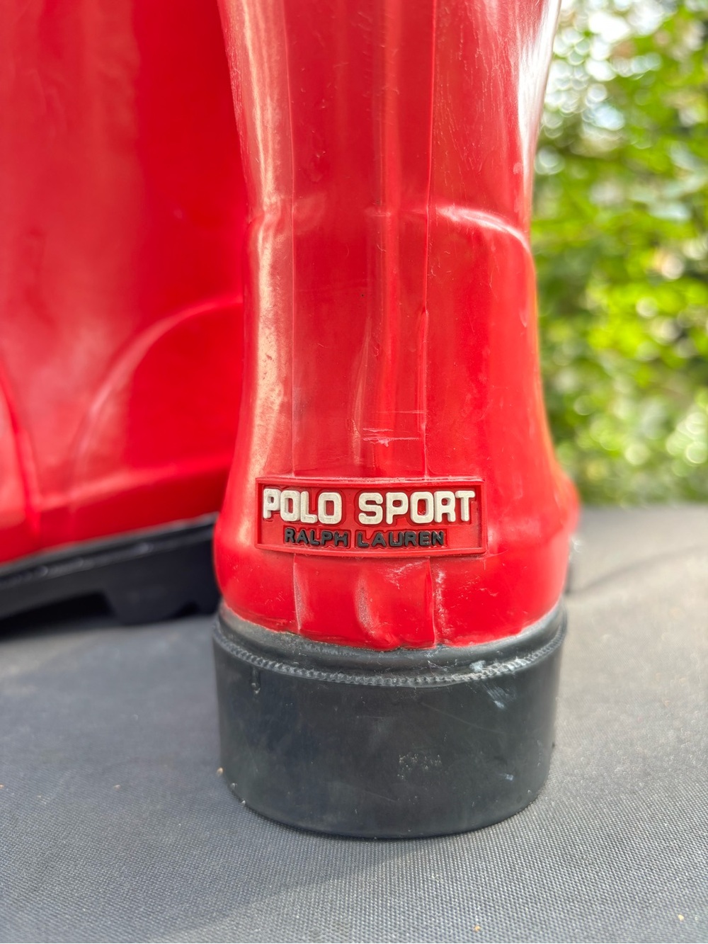 Polo by Ralph Lauren Red Women's Tall Rain Boots with Black Sole - Picture 6 of 10